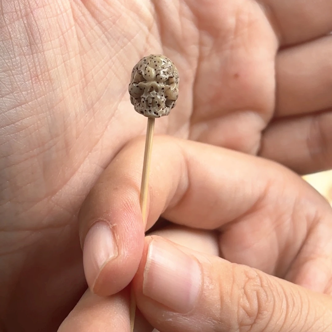 吊坠星月菩提纯手工雕刻恶灵骷髅单颗