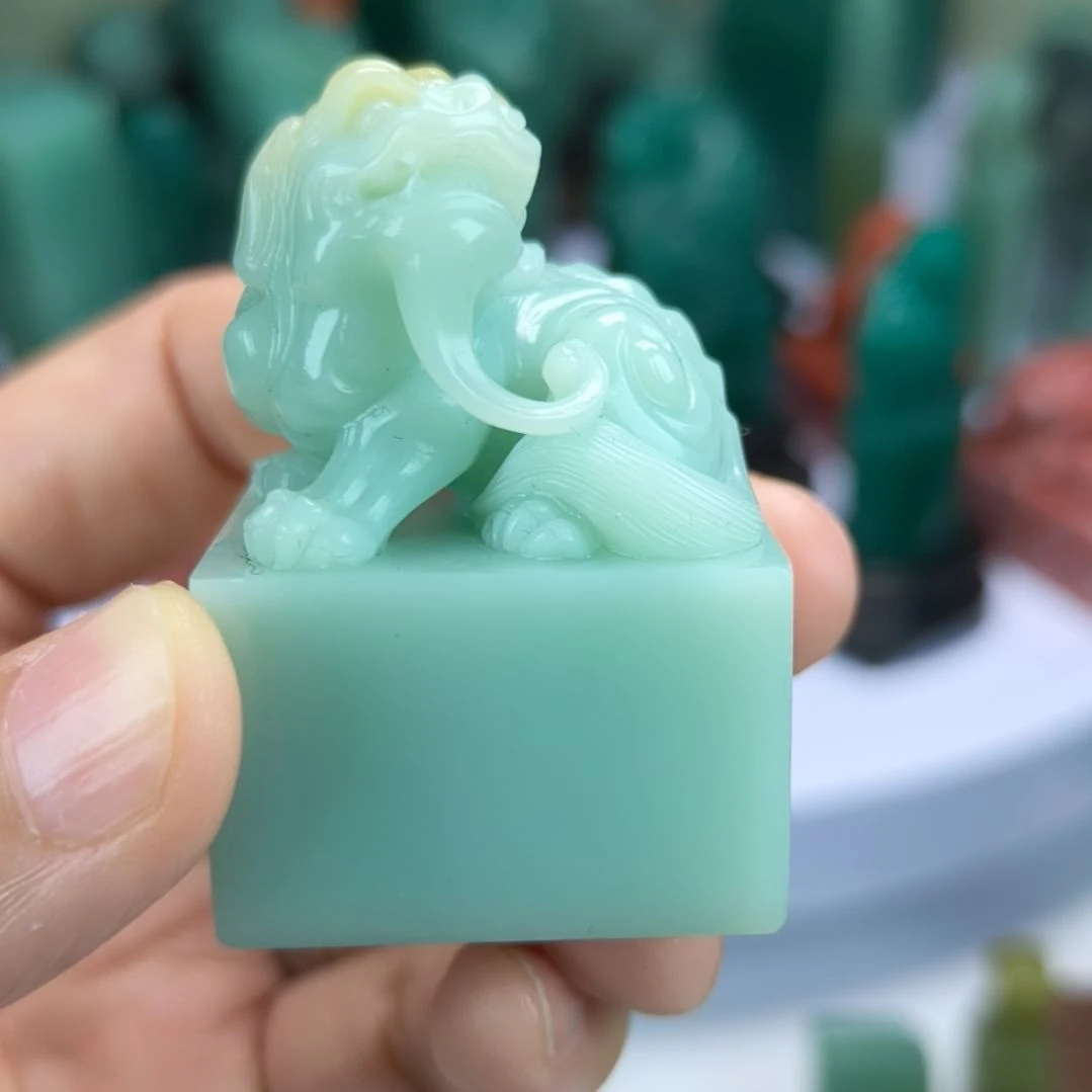 狸***我昌化石印石梅子青印章
