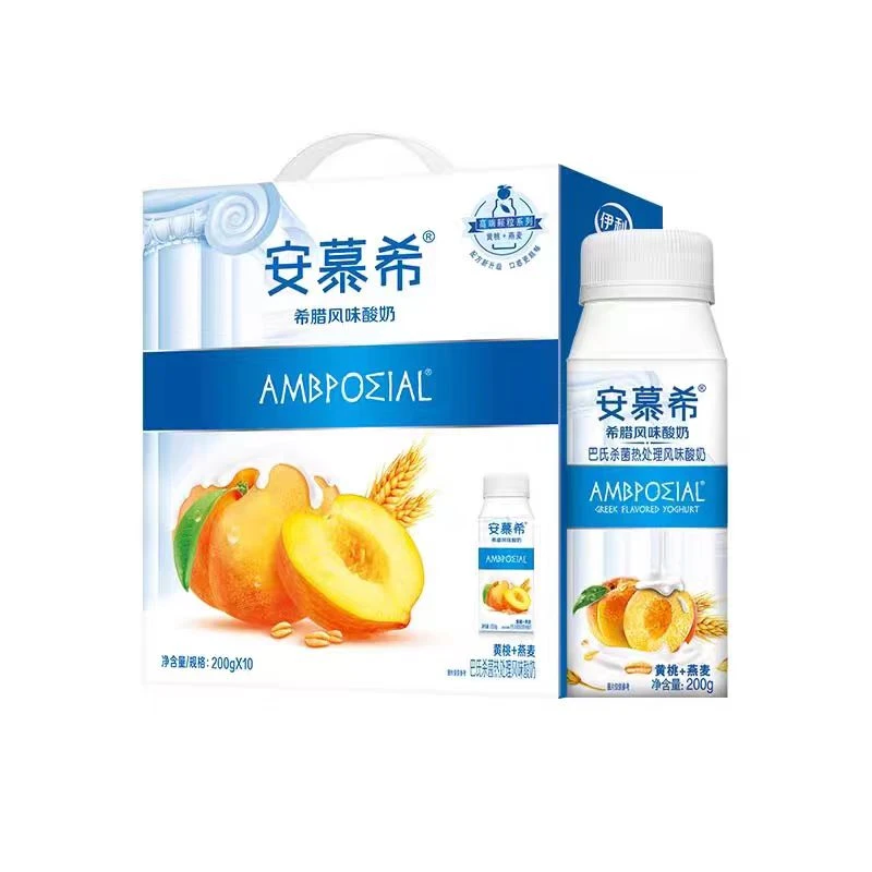 (官方补贴3月)安慕希高端颗粒型酸奶(黄桃燕麦)200g*10瓶