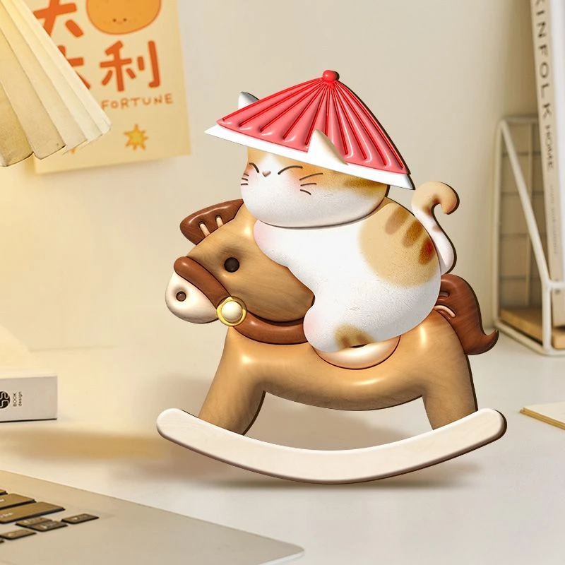 故宫猫咪入户玄关装饰办公室工位桌面摆件迷你摆画可摇摆家居饰品