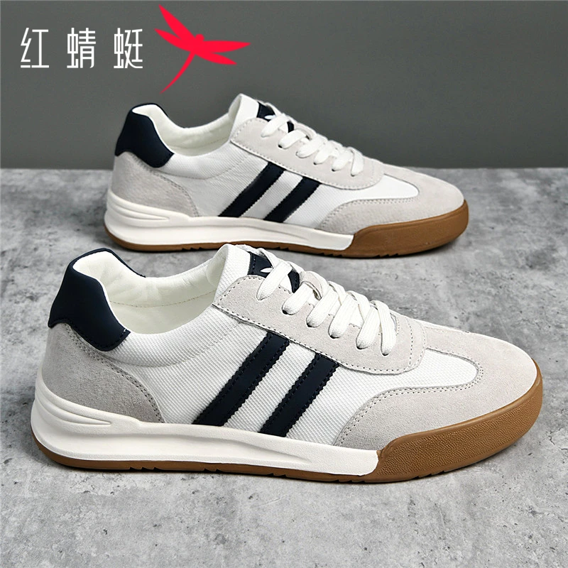 红蜻蜓男鞋2025新款夏季复古德训运动休闲板鞋男款潮流百搭阿甘鞋