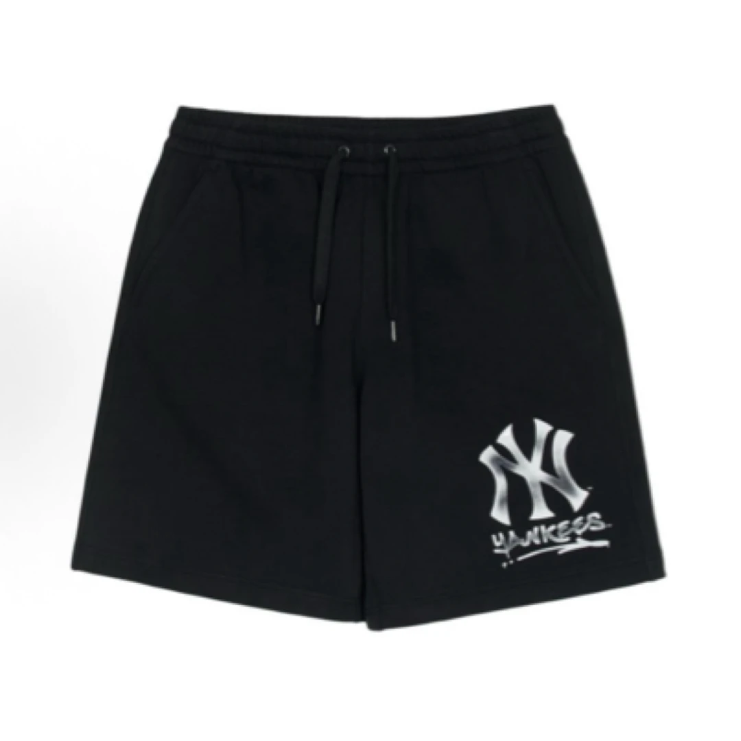 MLB纽约洋基队 夏季透气字母品牌Logo系带五分休闲短裤 男女同款