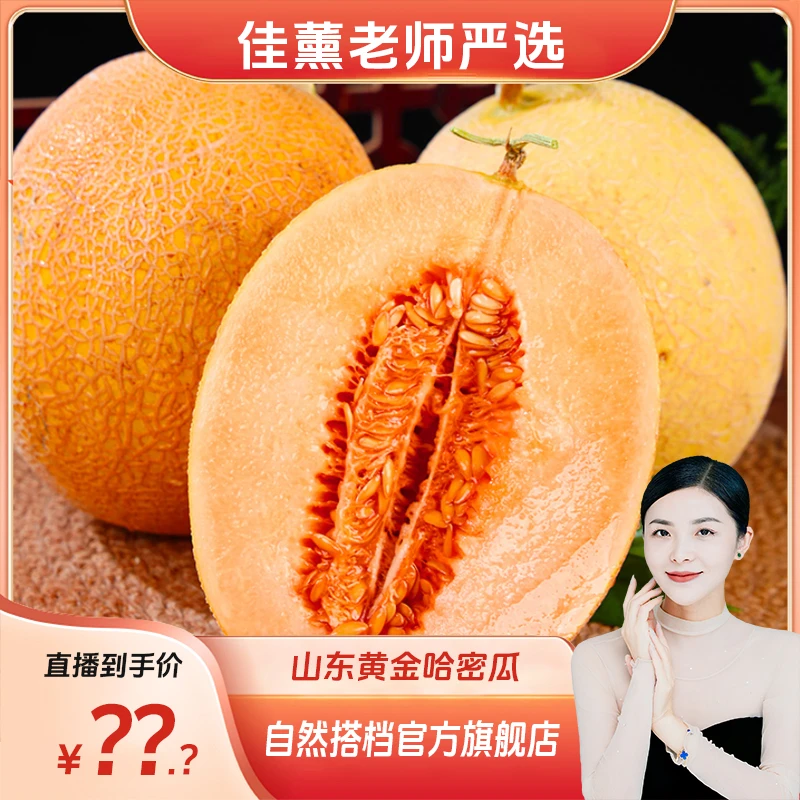 【李佳薰严选】山东黄金哈密瓜4.5-8.5斤装新鲜水果哈密瓜脆甜多汁