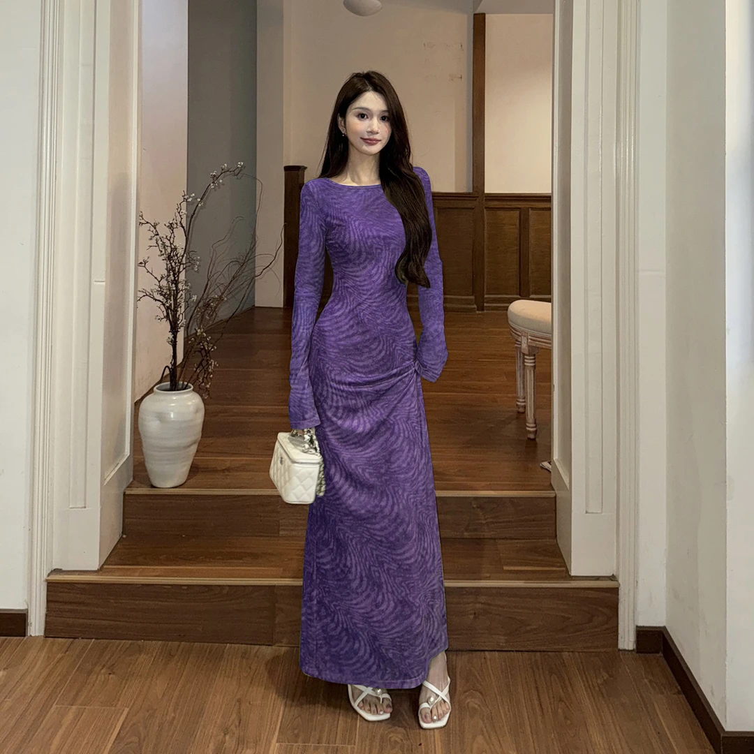 【运补6-8r】法式复古绿色吊带裙两件套早秋新款圆领网纱罩衫连衣裙