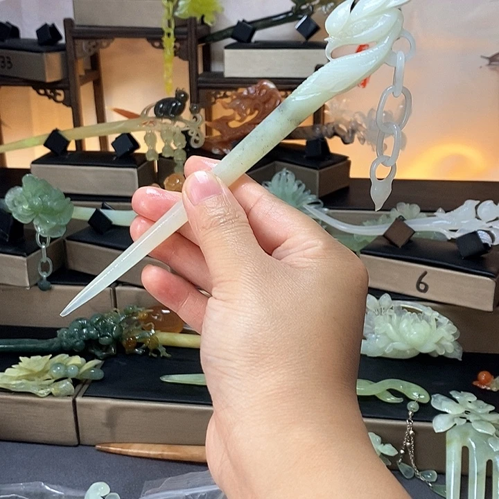 蛇纹石玉合金发饰