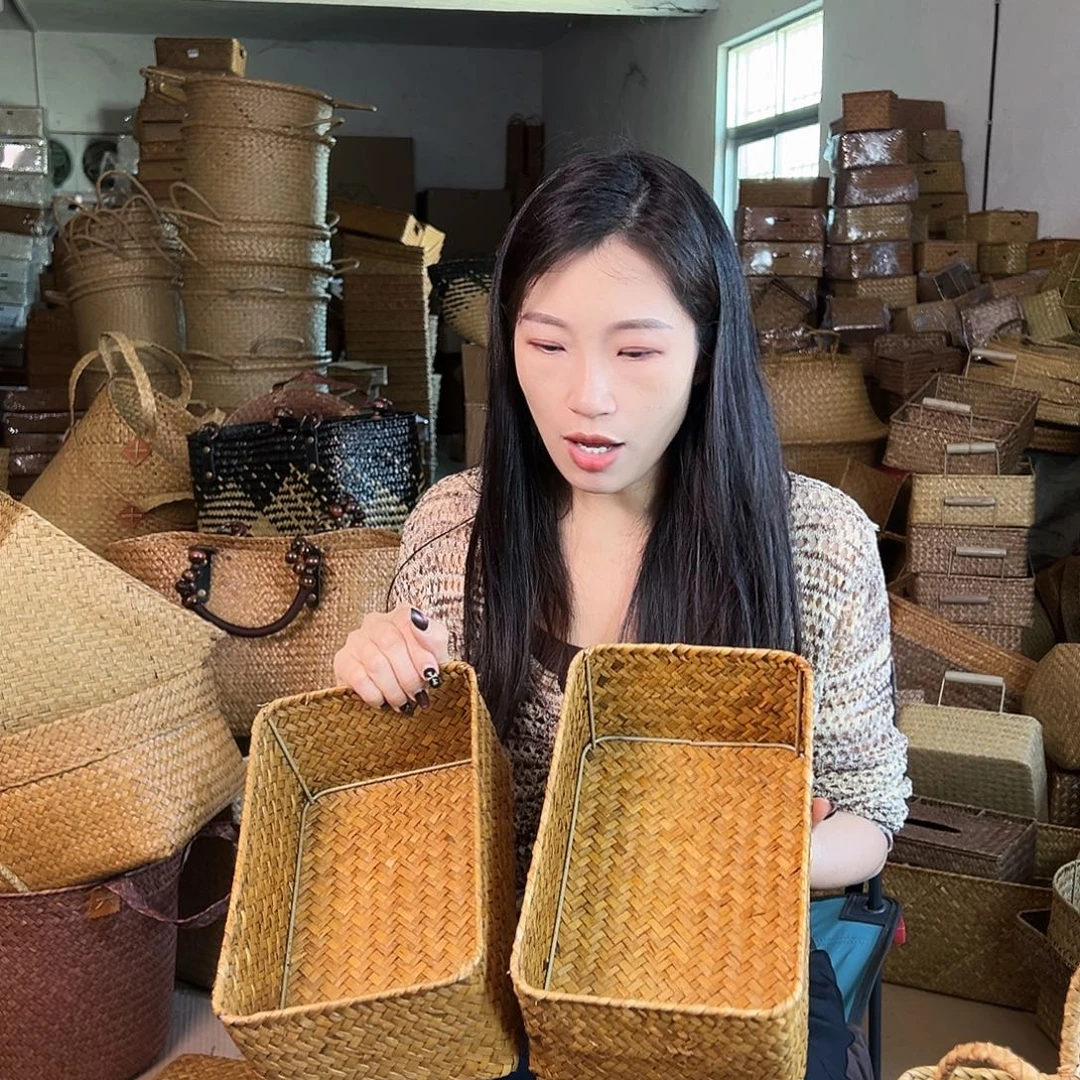 草编草编包/草编收纳盒带瑕疵