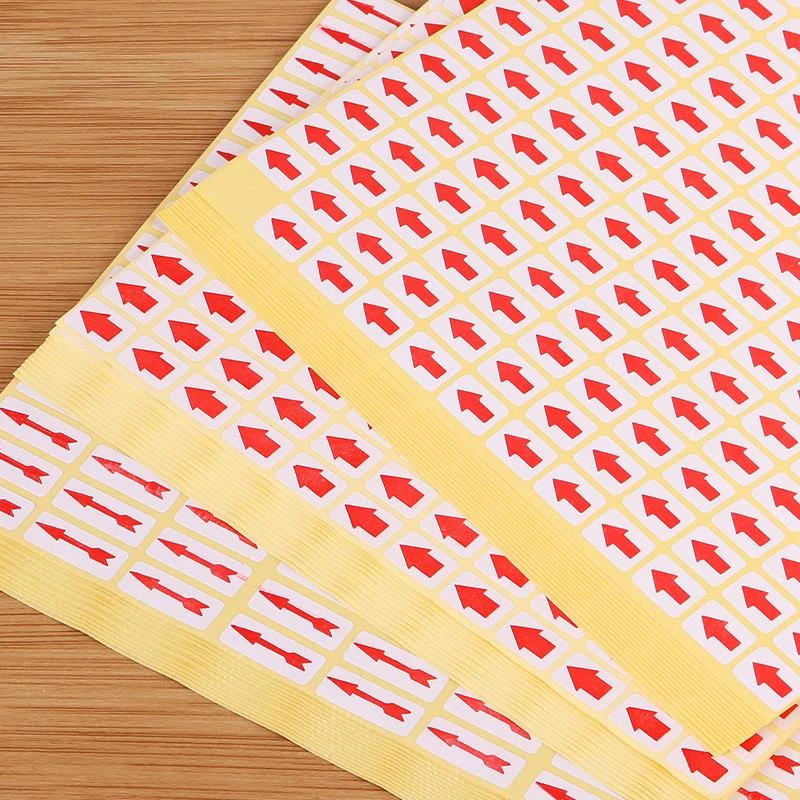 返修红箭头 方形返工不干胶标签纸小标签贴红色指示不良品标识贴