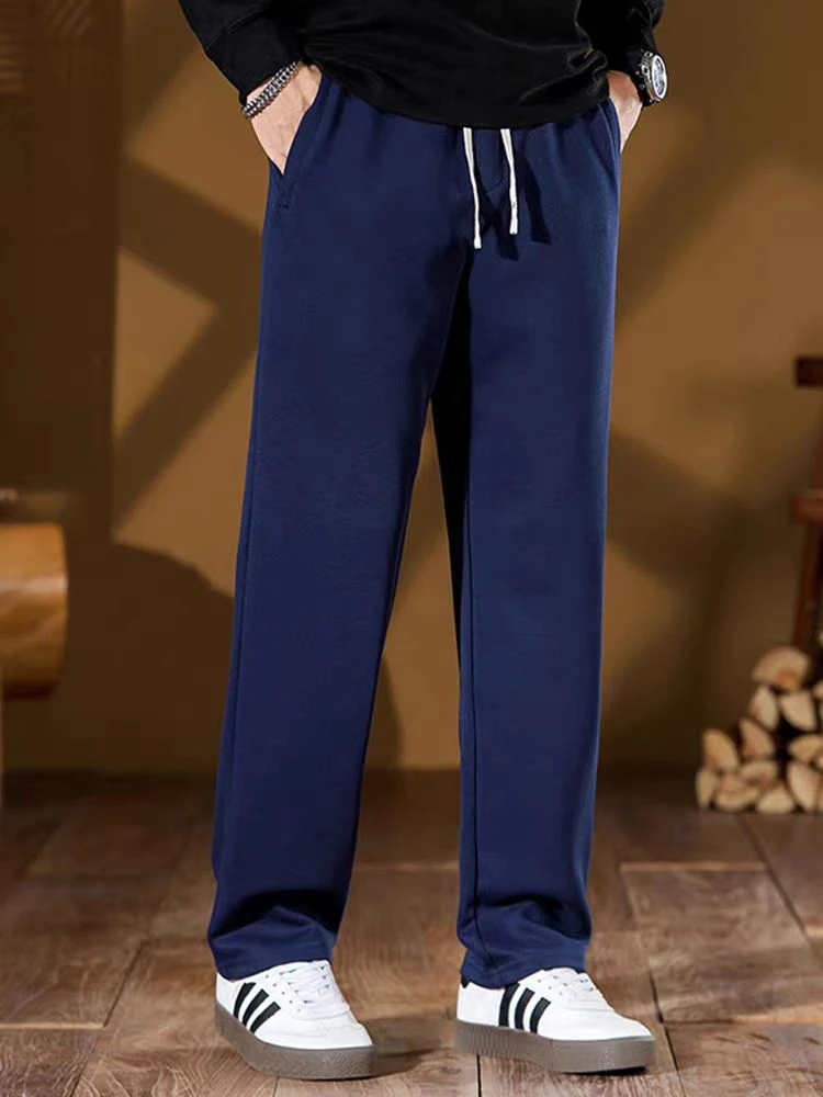 净版简约纯色男女同款休闲百搭舒适棉料透气长裤校服裤运动休闲裤
