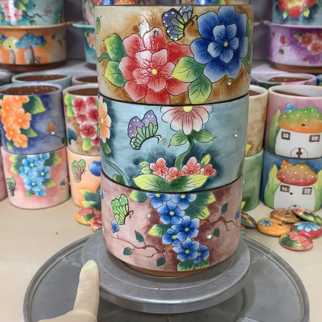 福利花盆，手绘花盆