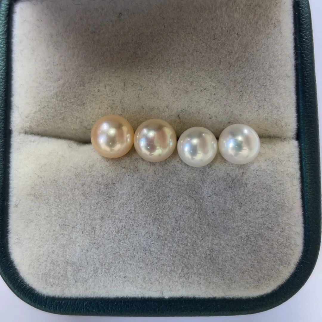 银S925镶嵌淡水珍珠耳饰发2对