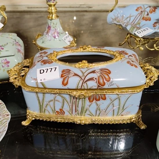 陶瓷铜配瓷纸抽盒默认手工痕迹特价出