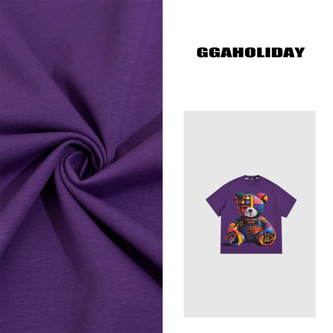 GGAHOLIDAY潮牌春夏新款宽松印花休闲圆领百搭时尚半袖T恤-152230