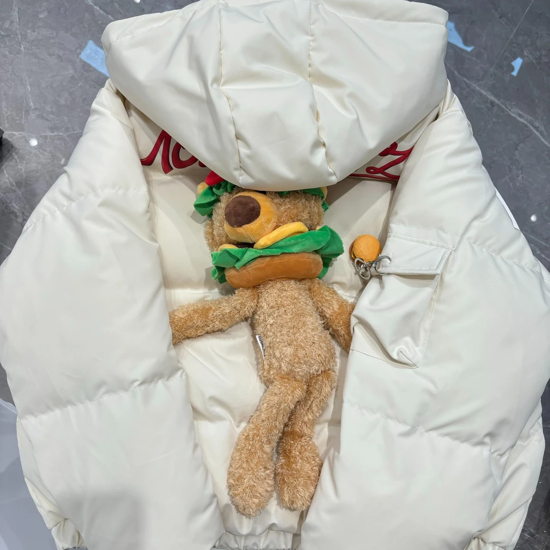 【YU·PP】（136）小众蓬蓬感印花汉堡小熊秋冬暖感羽绒外套（P0160）