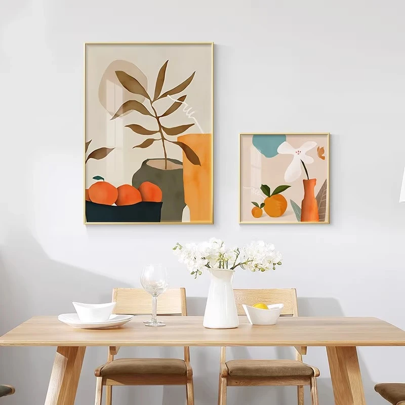 北欧餐厅装饰画小清新花卉电表箱遮挡挂画餐桌现代简约组合壁画