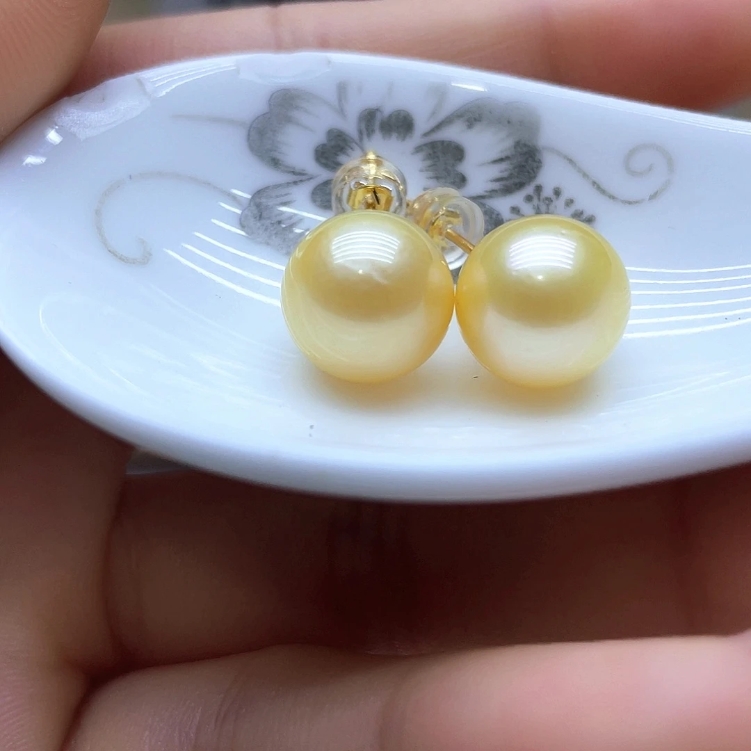 海水珍珠耳饰银S925镶嵌