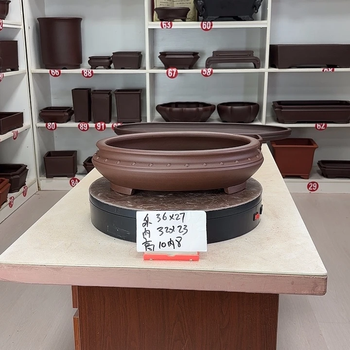 花盆紫砂弓肚椭圆