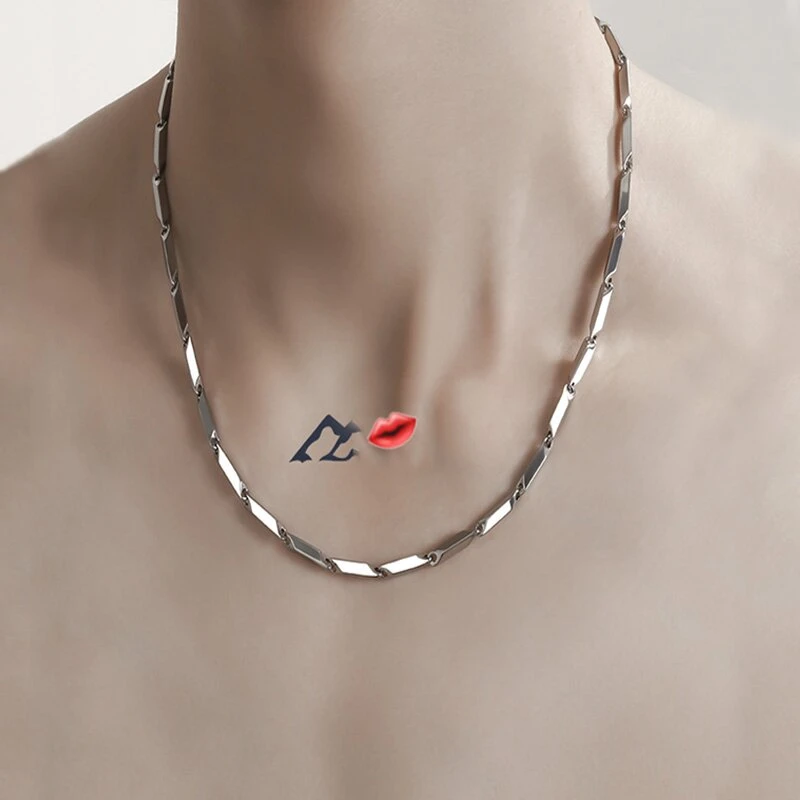 钛钢项链 菱形项链男高街饰品高级感男士男生配饰小众颈链百搭ins