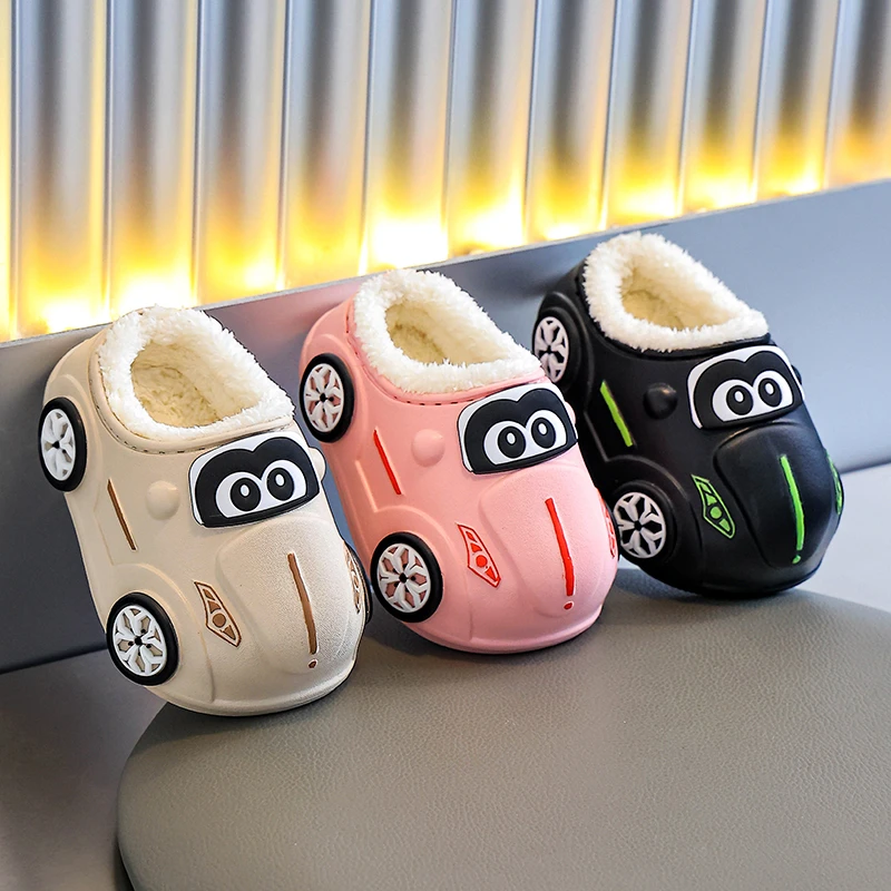 EVA儿童棉拖鞋卡通汽车防水加厚可爱室内外防滑软底加绒保暖拖鞋