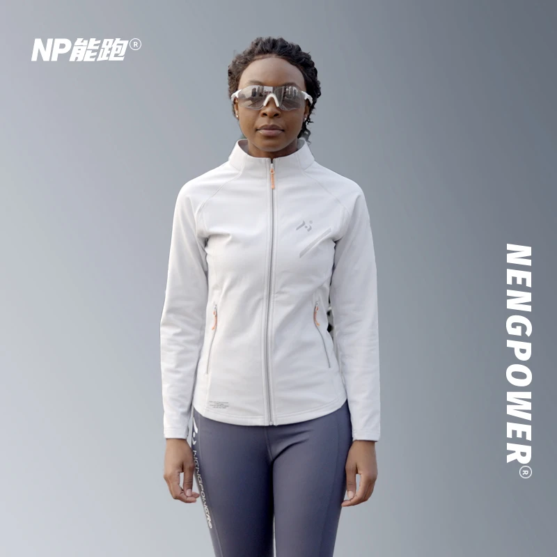 NP能跑女款户外跑步运动超细抓绒软壳长袖外套专业保暖nengpower