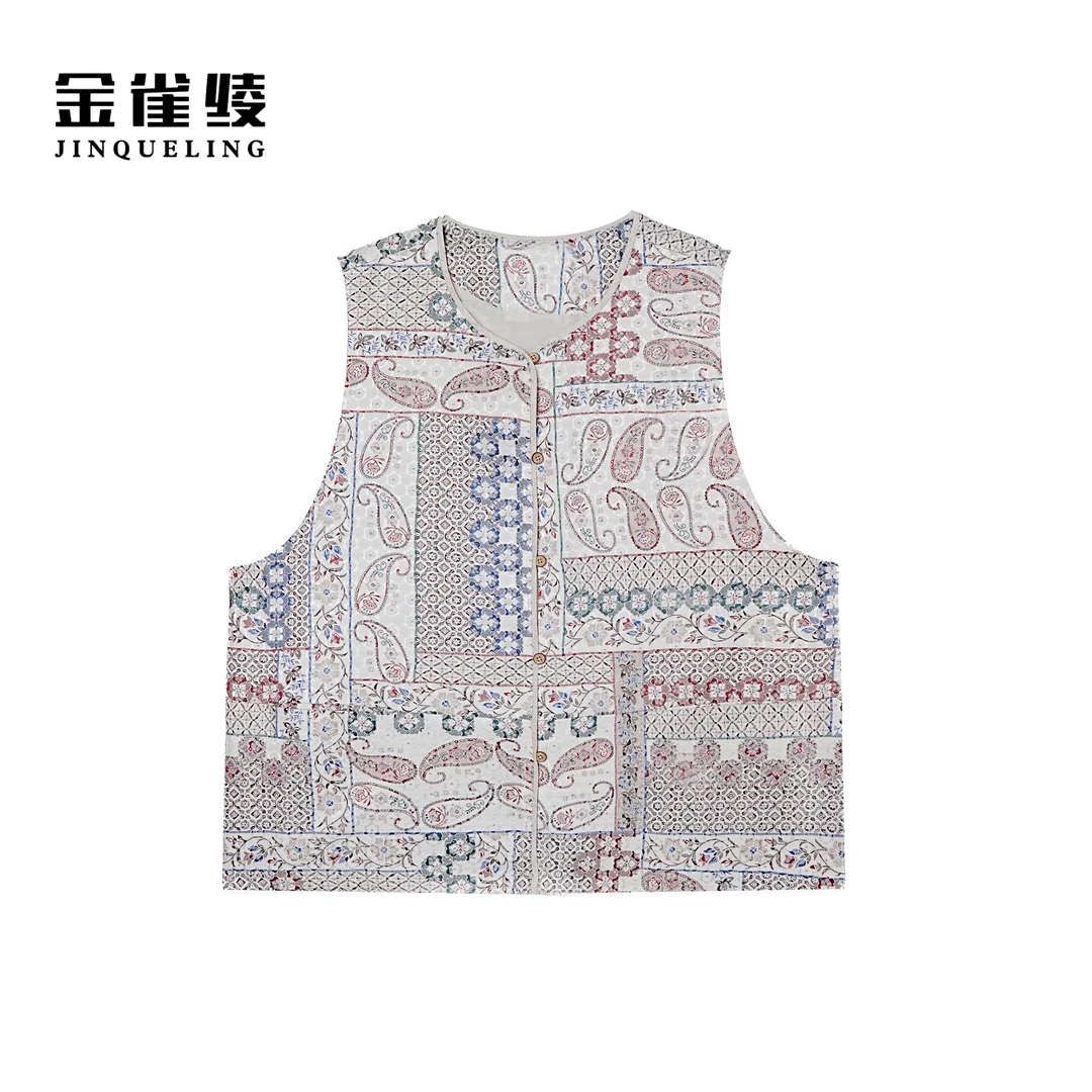 金雀绫【苍山洱海】设计师款刺绣工艺复古加宽加大女装SZA1T100