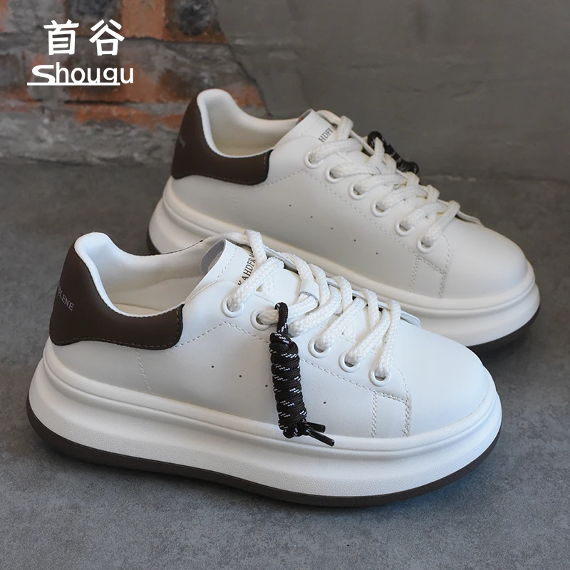 shougu/首谷2025冬季新款今年流行厚底小白鞋女休闲百搭运动板鞋