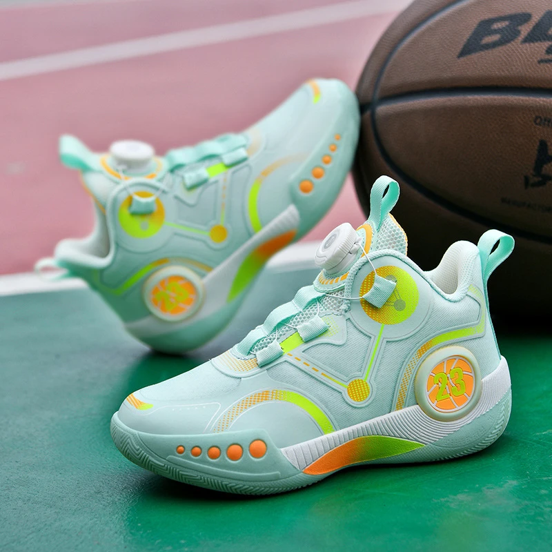 科比篮球鞋适用儿童运动鞋旋转扣青少年男童鞋中大童学生网面球鞋