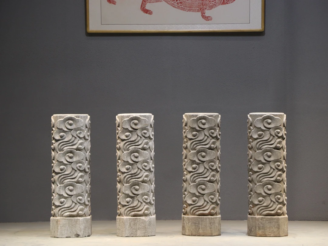 【祥云缭绕·石柱一套】青石全品 不包邮不含卸车