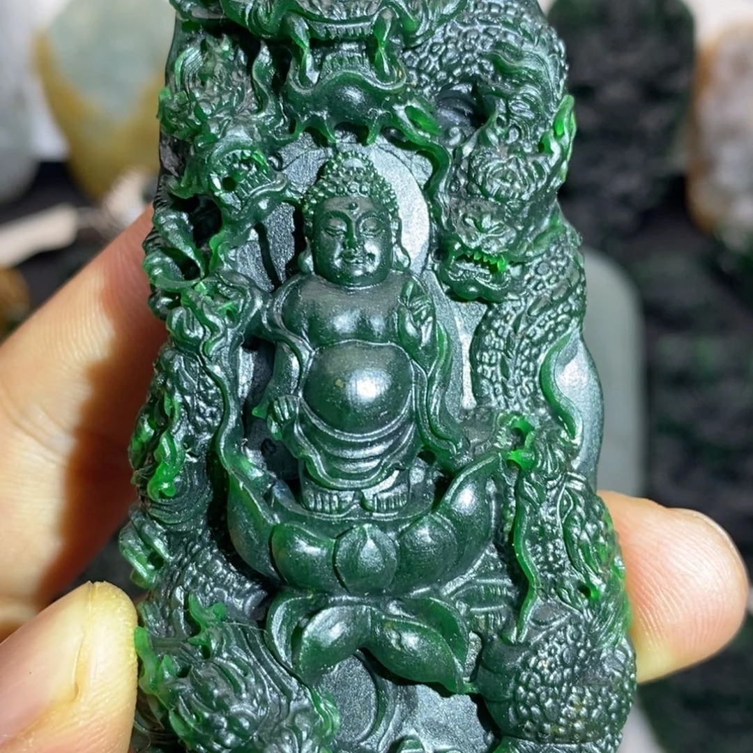 定制翡翠未镶嵌天然翡翠A货九龙大日