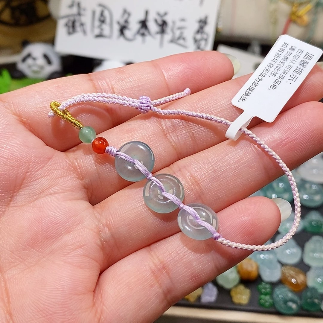 翡翠未镶嵌颈饰平安扣手绳15