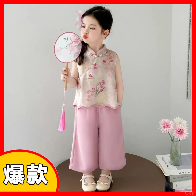 季夏装好看小童女童2025儿童汉服套装夏新款洋气薄款国风新中式巨