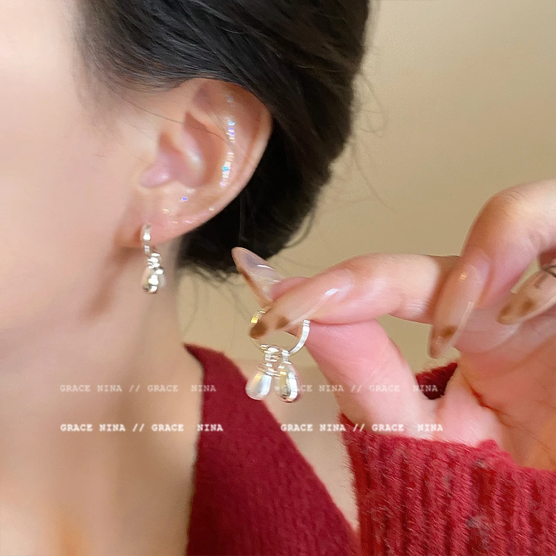 合金耳饰 两戴式珍珠吊坠耳环2025新款爆款高级感耳饰女百搭耳环
