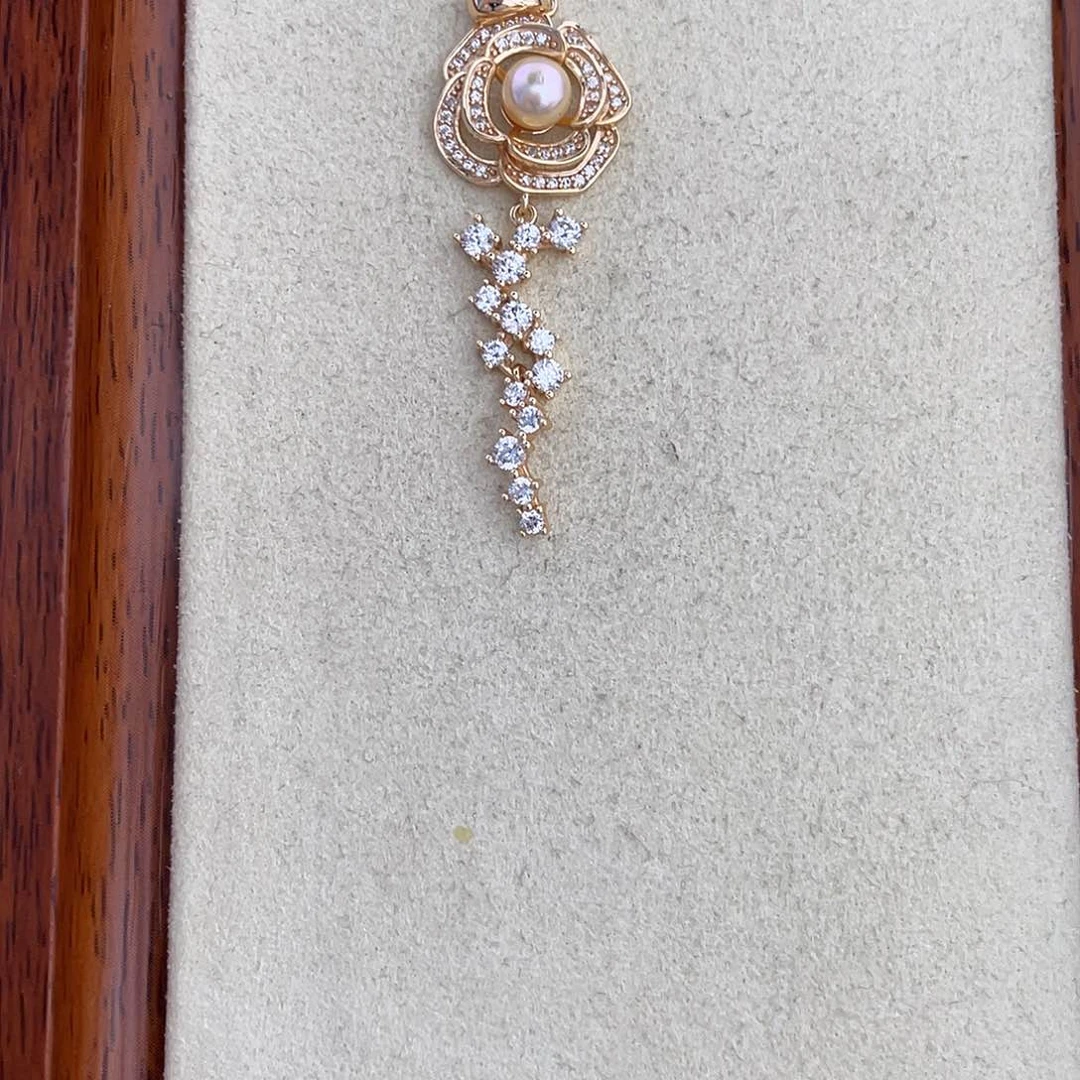 海水珍珠银S925镶嵌吊坠(不含链)