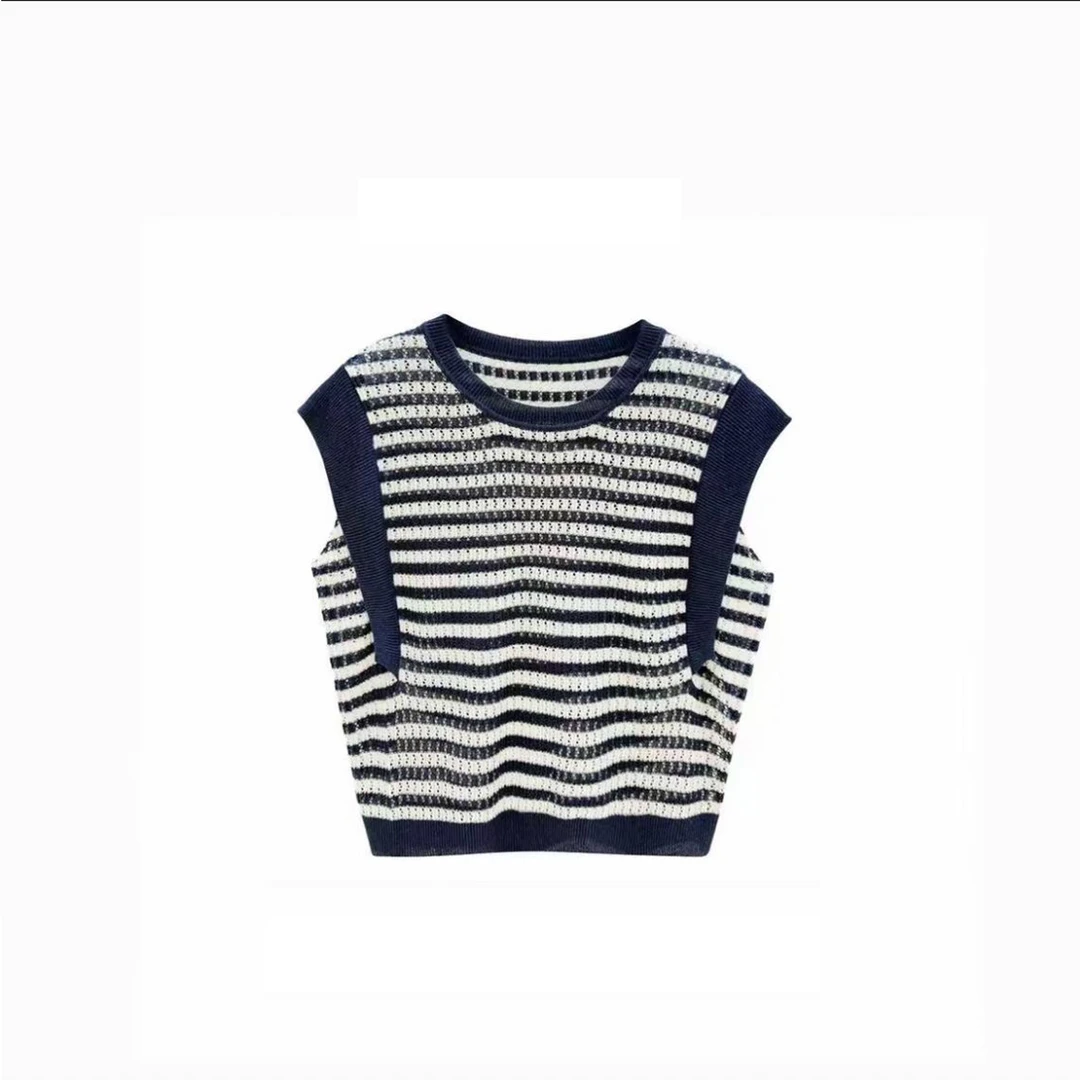 【现货】夏季薄款冰丝透气坎肩修身显瘦百搭气质时尚洋气针织衫上衣