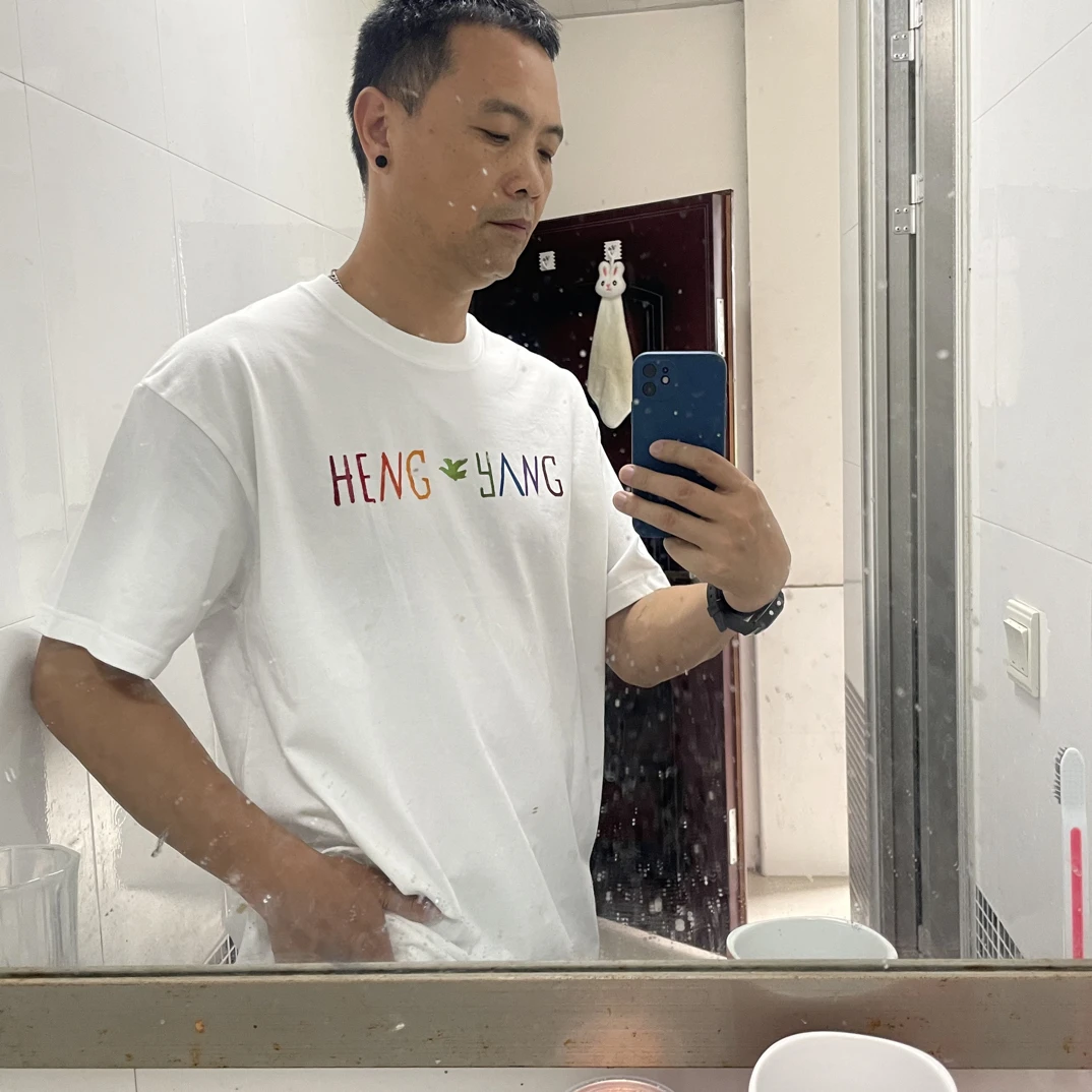 手绘个性化定制高端版纯棉宽松版圆顶T恤