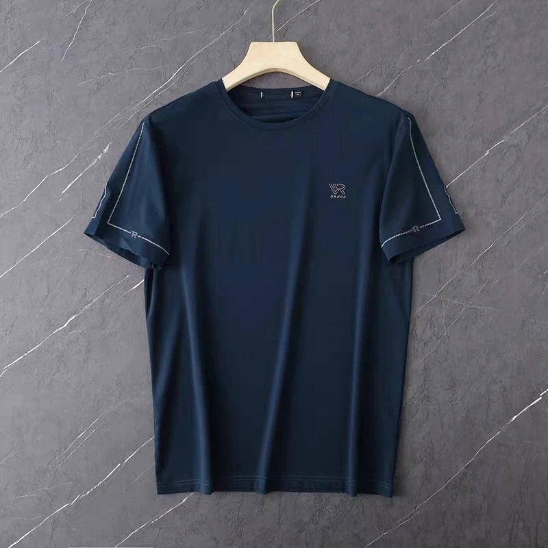 0423主播推荐高品质藏蓝色夏季休闲半袖短袖