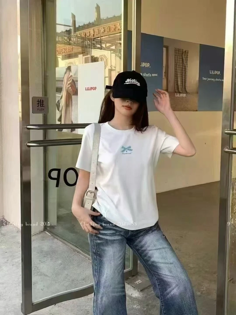 霞霞严选腊蝴蝶结棉T恤