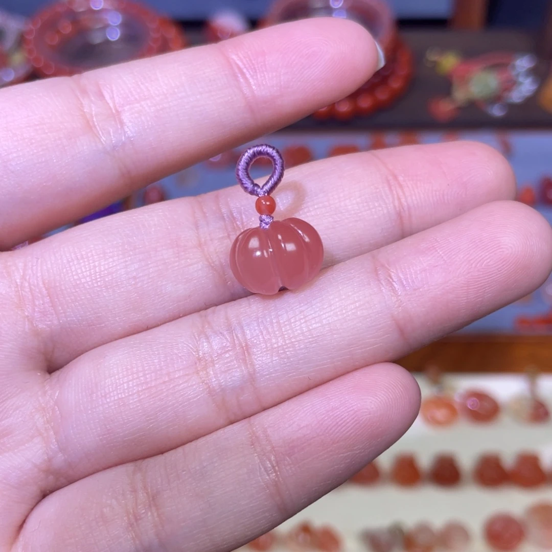 南红玛瑙未镶嵌南瓜珠卡11.9