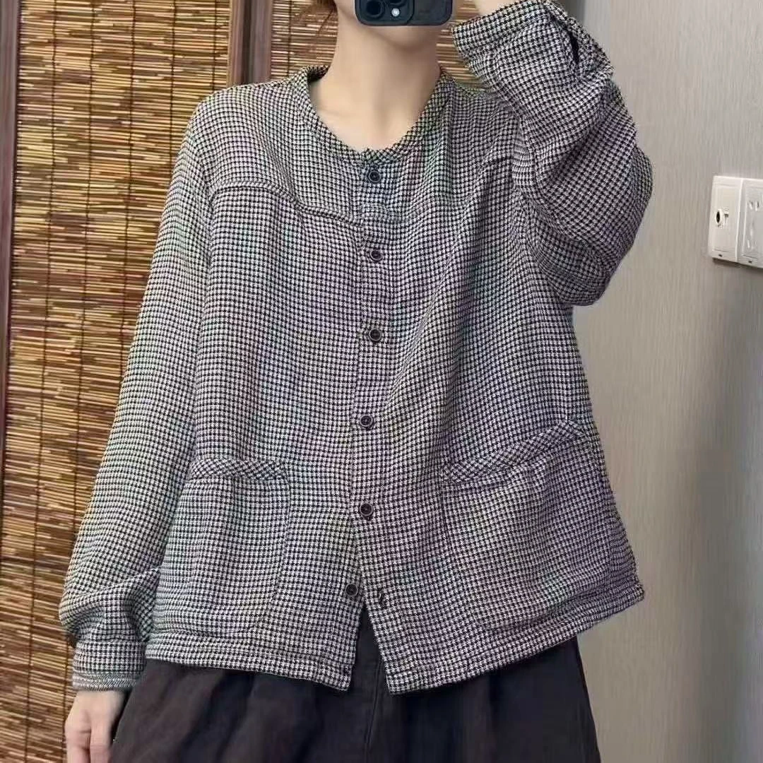 15797新款春秋休闲减龄宽松显瘦文艺复古衬衫