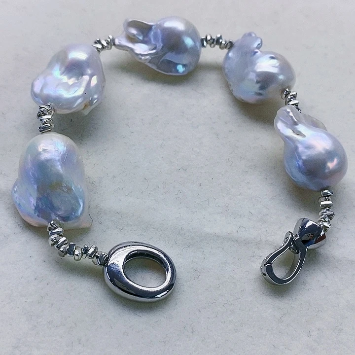 银S925镶嵌耳饰淡水珍珠