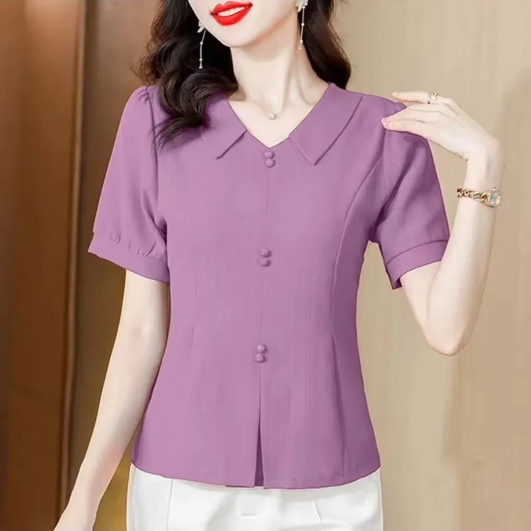 2025夏季新款修身显瘦洋气妈妈装T恤时尚小衫中年女装短袖上衣女