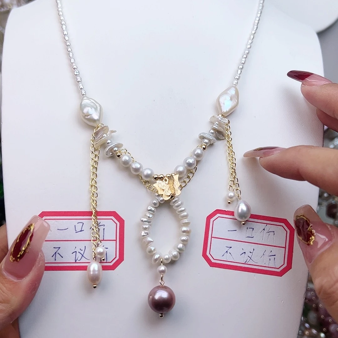 淡水珍珠颈饰银S925镶嵌