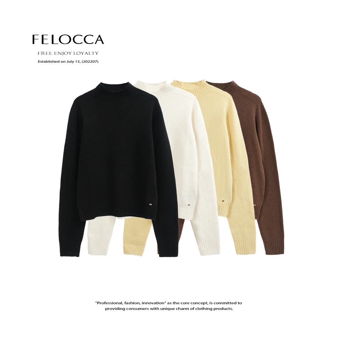 【FELOCCA】简约休闲百搭保暖厚款长袖针织毛衣NYN-6212+NYN-6213