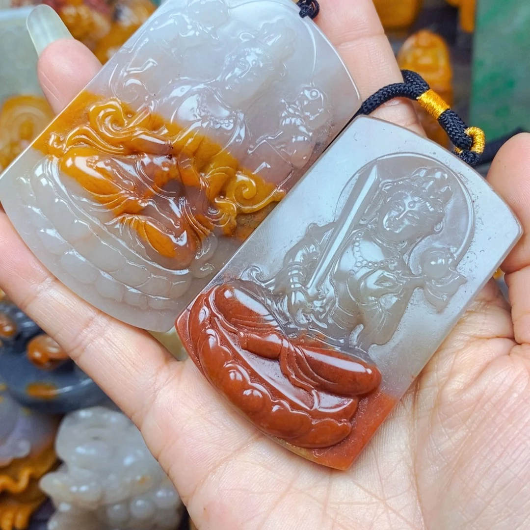 石英质玉（黄龙玉）未镶嵌吊坠(不含链)