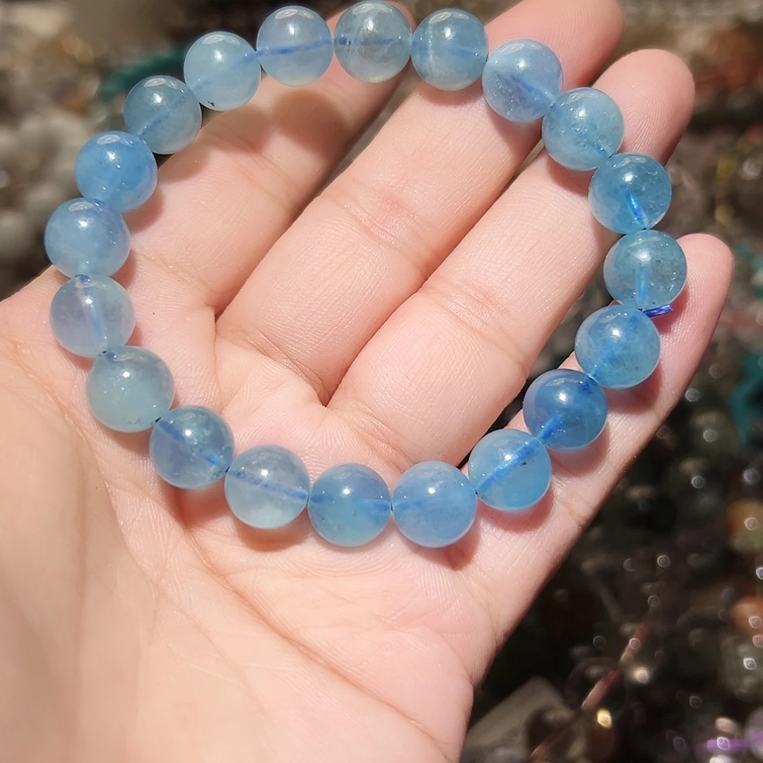 水晶手链未镶嵌海蓝宝10毫米