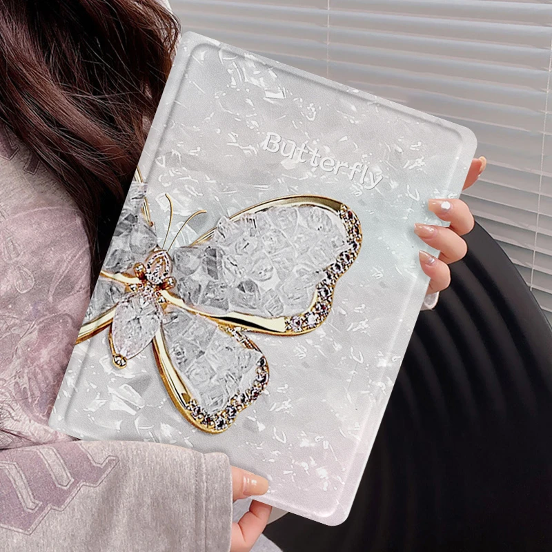 贝纹优雅蝴蝶华为matepad11.5s保护套pro12.2新款2024平板壳air女