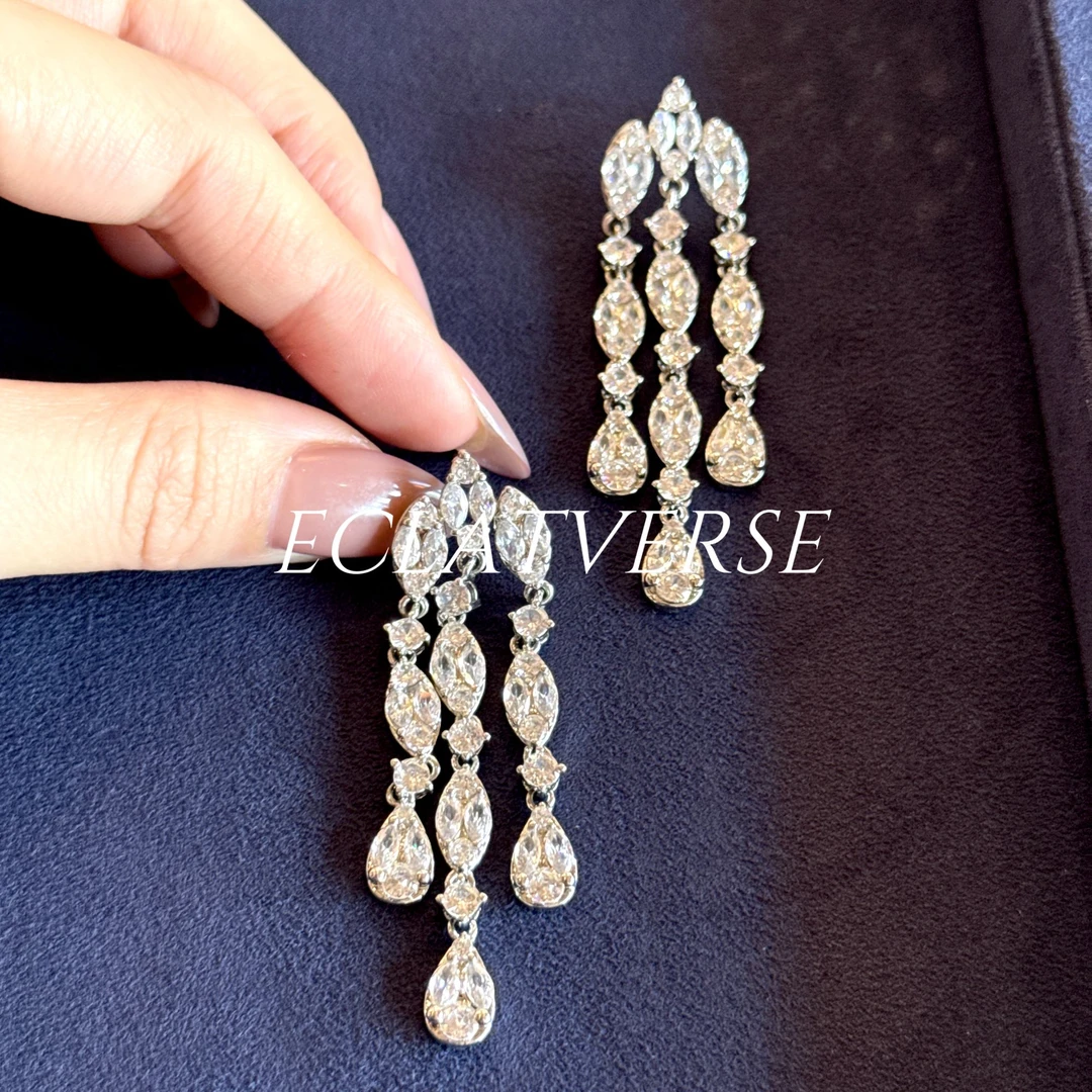 铜合金锆石耳饰 铜合金仿水晶耳饰9076手工气质百搭