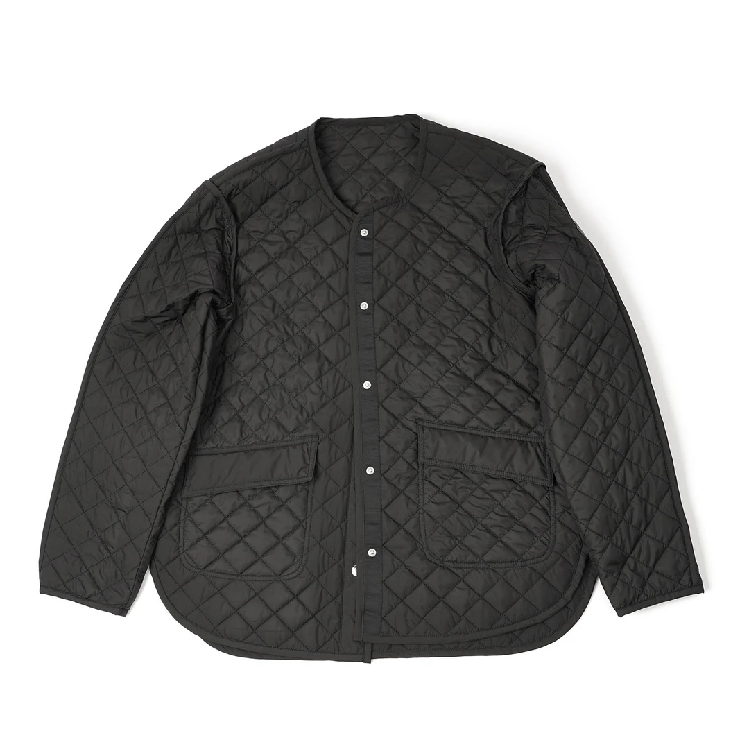 【时尚菱格无帽棉衣外套】LG24WT825休闲黑色菱形格保暖短款棉外套