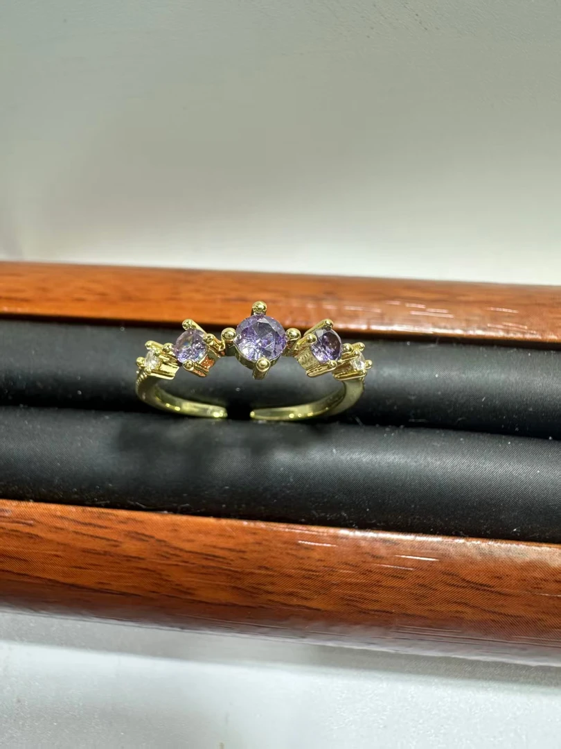 925银莫桑石戒指 戒指首饰镶嵌设计师排戒金戒中古简约饰品