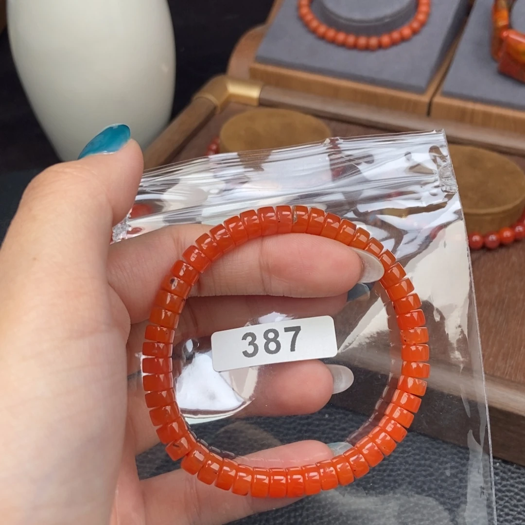 南红玛瑙未镶嵌手链卡6.5