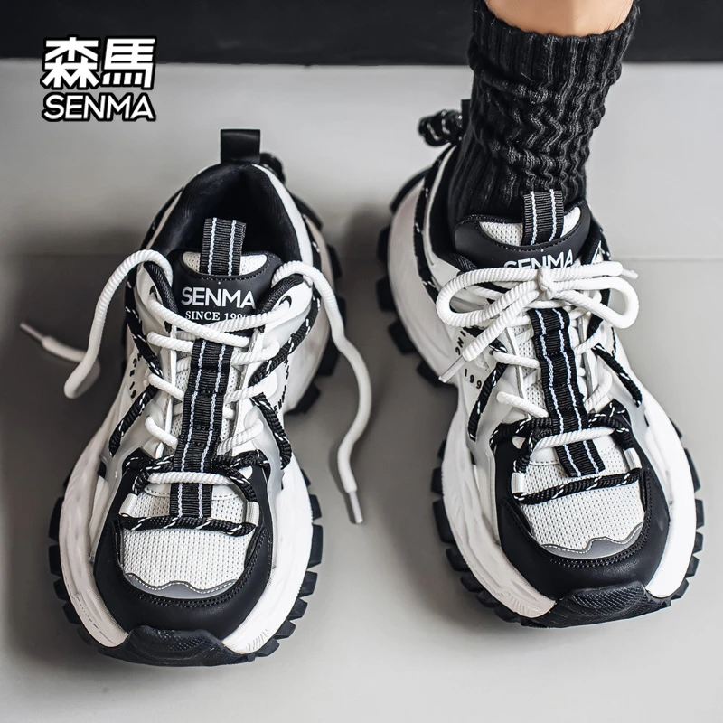 森马男鞋冬季新款厚底老爹鞋男士时尚休闲鞋耐磨个性百搭运动潮鞋